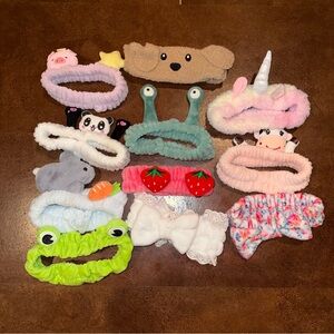 Pack of spa headbands, previously owned, makeup headbands, face washing headband
